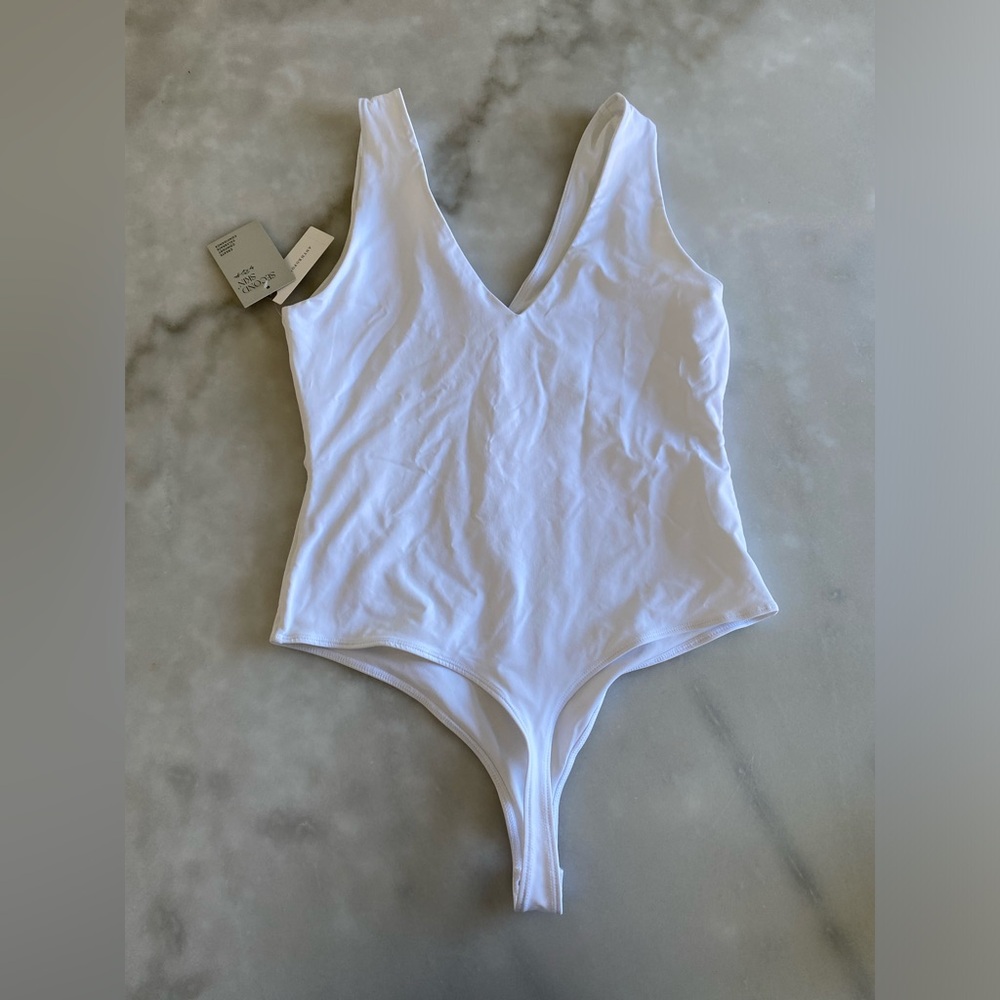 New! Anthropologie second skin by RD style valentina bodysuit white size large - Picture 4 of 9
